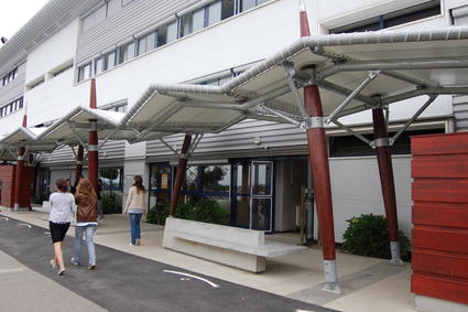 Walkway canopy, awning, playground cover, textile architecture ACS Production BHD group canvas cover with Ferrari fabric