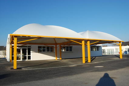 Tensile fabric playground cover by ACS Production textile roof sun shade